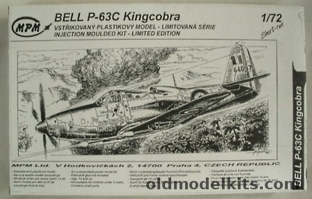 MPM 1/72 Bell P-63C Kingcobra French or Soviet Air Forces, 72076 plastic model kit